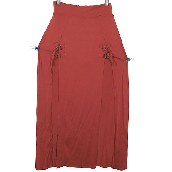Halara Rust Soft Stretchy Double Buckle Front Split Maxi Skort Skirt XS - Picture 7 of 12